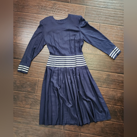 Kathy Lee for South Plaza Petites Vintage Blue Midi Dress - Picture 6 of 9